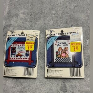 2 Vintage The New Berlin Co.‎ Counted Cross Stitch Kits. Kitchen Magnets